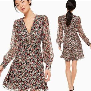 NWT Kate Spade New York SZ 14 Floral Park Clip Dot Foil Accent Dress